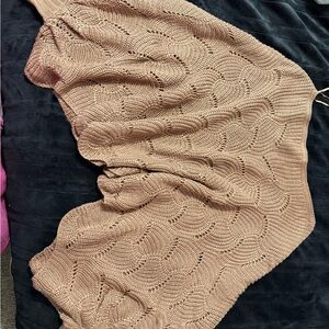 Moon & Madison Textured Knit Skirt in Tan